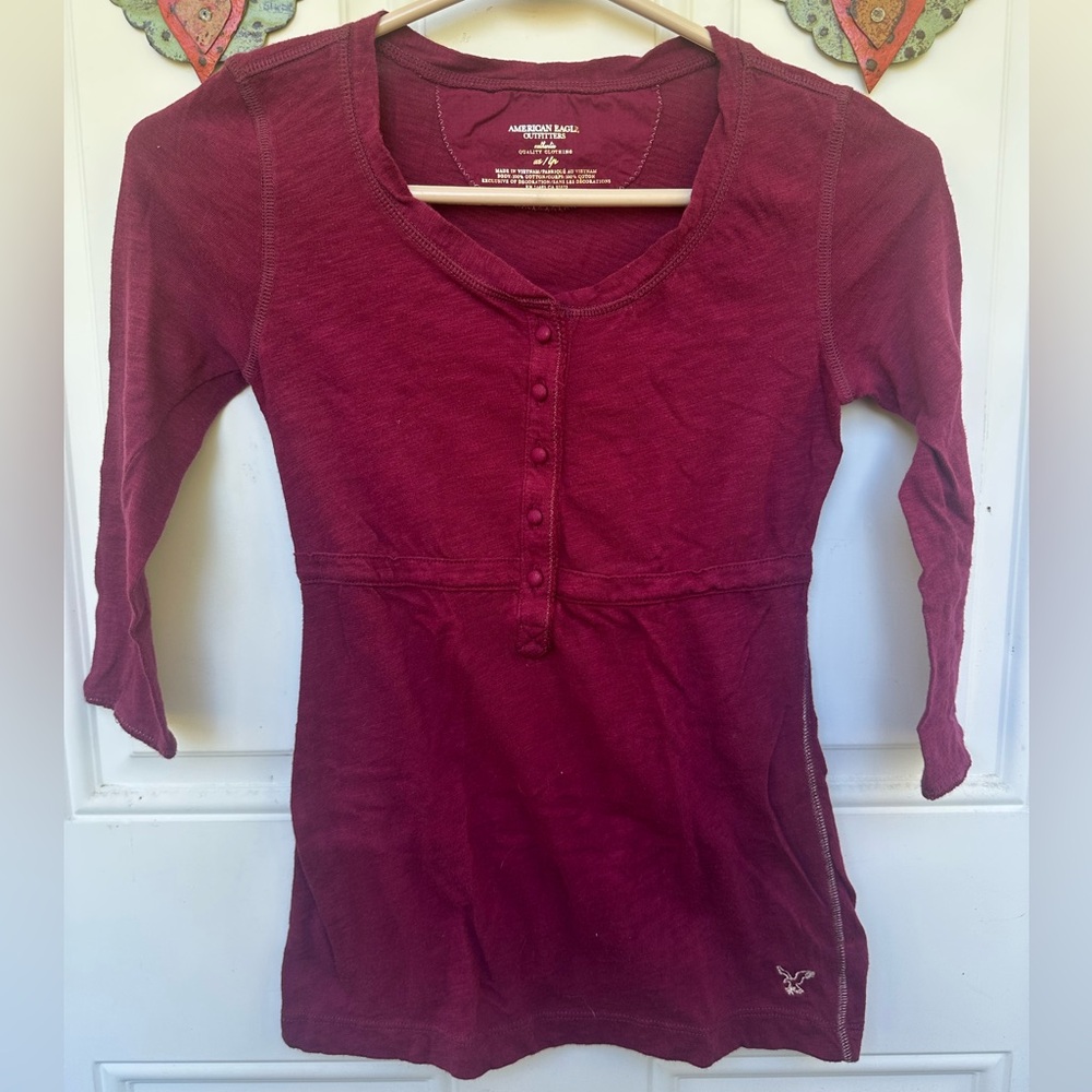 American Eagle Outfitters Maroon Top XS
